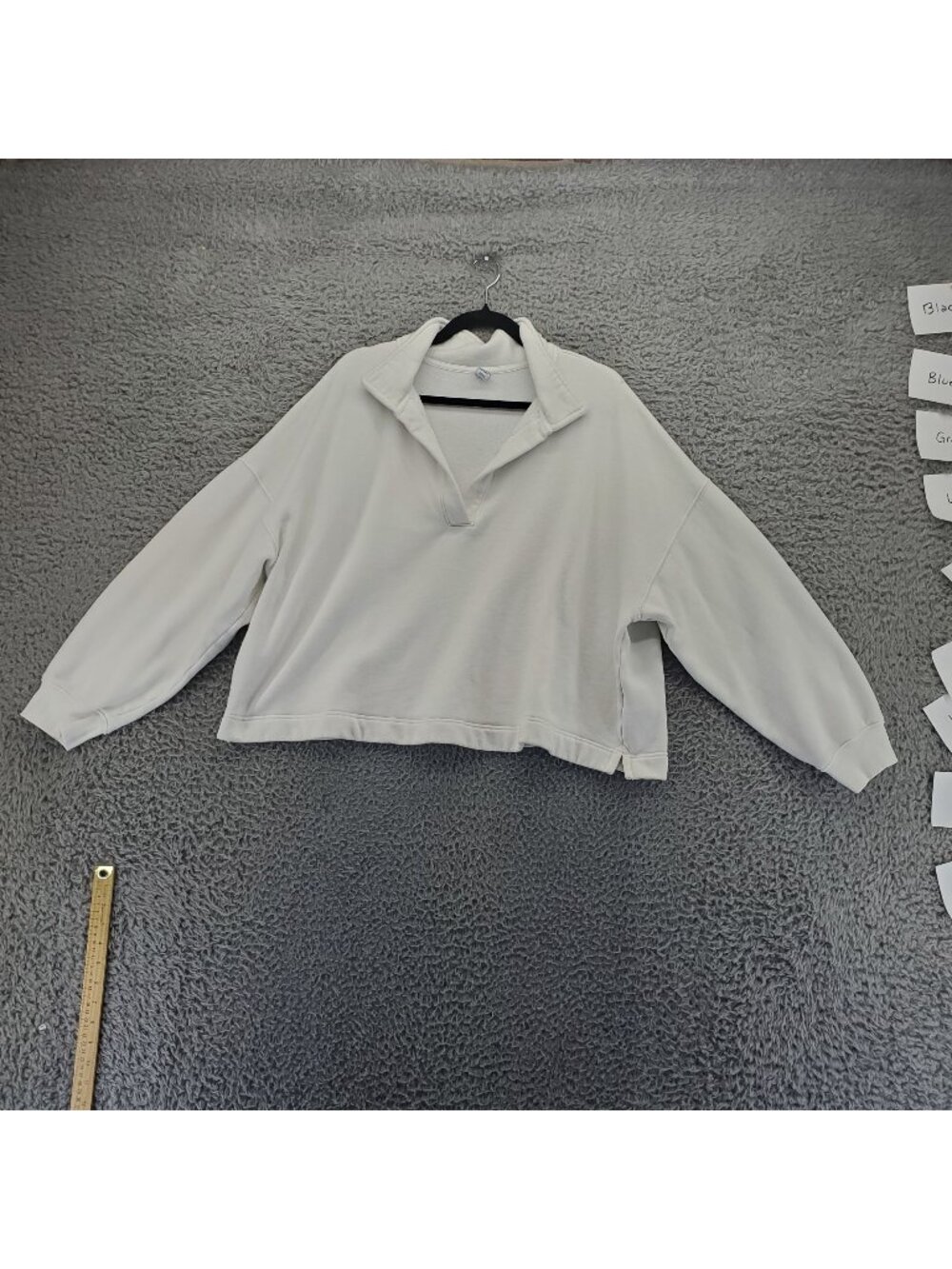 Old Navy Top Womens 2X Off White Cream Fleece Pullover Cropped Sweatshirt